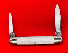 Vintage RARE Very Early H BOKERS IMPROVED CUTLERY Equal End Pen Pearl Pocket Knife 1860-1880s