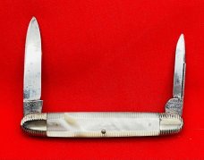 Vintage **RARE** Very Early H BOKER’S IMPROVED CUTLERY Equal End Pen Pearl Pocket Knife 1860-1880s