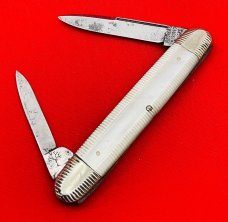 Vintage **RARE** Very Early H BOKER’S IMPROVED CUTLERY Equal End Pen Pearl Pocket Knife 1860-1880s