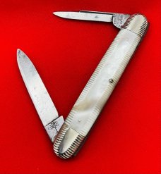 Vintage **RARE** Very Early H BOKER’S IMPROVED CUTLERY Equal End Pen Pearl Pocket Knife 1860-1880s