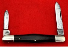 Vintage EMPIRE WINSTED CT 2-Blade Swell Center Pen Folding Pocket Knife c.1856-1930 Ebony