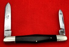 Vintage EMPIRE WINSTED CT 2-Blade Swell Center Pen Folding Pocket Knife c.1856-1930 Ebony