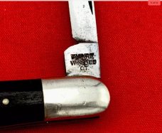 Vintage EMPIRE WINSTED CT 2-Blade Swell Center Pen Folding Pocket Knife c.1856-1930 Ebony