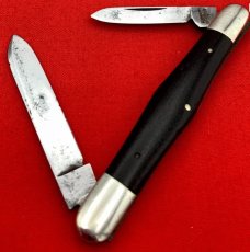 Vintage EMPIRE WINSTED CT 2-Blade Swell Center Pen Folding Pocket Knife c.1856-1930 Ebony