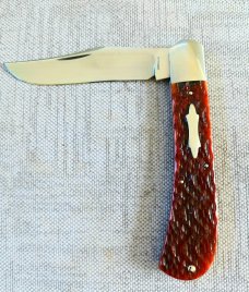 Luke Swenson Jigged bone Trapper. ..4.5" closed..Filework..Cpm154...one of USA'S finest..
