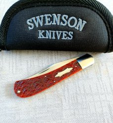 Luke Swenson Jigged bone Trapper. ..4.5" closed..Filework..Cpm154...one of USA'S finest..