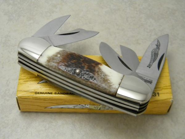 Parker & Son Chattanooga, TN Made in Japan Bone Stag M-1431 6-Blade Gunboat Canoe Knife NIB Parker & Son Chattanooga, TN Made in Japan Bone Stag M-1431 6-Blade Gunboat Canoe Knife NIB