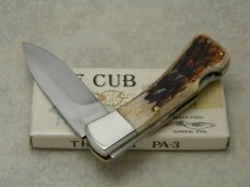 Parker Cut. Co. Surgical Steel Japan Bone Wildlife Series "The Cub" Lockback Knife in Box