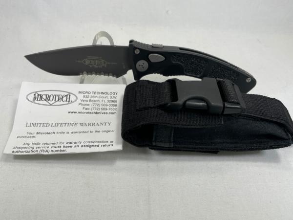 2004 MICROTECH Amphibian-A Black Combo Drop Point Automatic MINT IN POUCH (Z 47966) 