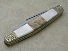 Parker Cut. Co. Japan 1002-MOP Pearl "Christmas 1983" Stockman Knife in Box