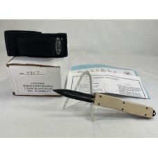 2004 MICROTECH UTX70 White Linen amp Black Mini OTF Automatic w Pouch MINT IN BOX Z 47969