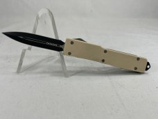 2004 MICROTECH UTX70 White Linen & Black Mini OTF Automatic w/ Pouch MINT IN BOX (Z 47969) 
