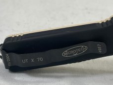 2004 MICROTECH UTX70 White Linen & Black Mini OTF Automatic w/ Pouch MINT IN BOX (Z 47969) 