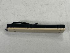 2004 MICROTECH UTX70 White Linen & Black Mini OTF Automatic w/ Pouch MINT IN BOX (Z 47969) 