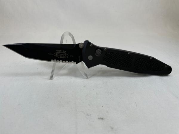 1999 MICROTECH SOCOM D/A Black Part. Serrated Tanto Tactical Double Action USED (Z 53248) 