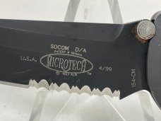 1999 MICROTECH SOCOM D/A Black Part. Serrated Tanto Tactical Double Action USED (Z 53248) 