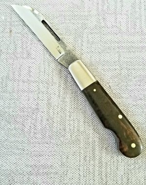 Klassic K'roo Wharnie Barlow Easy Open.3.75" N690..brut de force ..Zebrawood Scales..Scagel cut