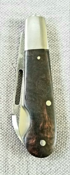 Klassic K'roo  Wharnie Barlow Easy Open.3.75" N690..brut de force ..Zebrawood Scales..Scagel cut