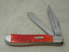 Case XX USA Red Bone R6240 SS "Case XX Tested Centennial 1889-1989" Dogleg Trapper Knife 