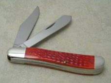 Case XX USA Red Bone R6240 SS "Case XX Tested Centennial 1889-1989" Dogleg Trapper Knife 