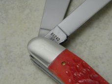 Case XX USA Red Bone R6240 SS "Case XX Tested Centennial 1889-1989" Dogleg Trapper Knife 