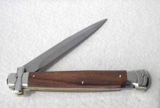 NOS A.G.A. CAMPOLIN 11" MALTESE SANTOS MAHOGANY WOOD NICKEL SILVER BOLSTERS, LEATHER POUCH