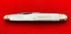 Vintage Rare T Hessenbruch 3-Blade Equal End Splitback Whittler Pocket Knife  c.1873-1906 MOP