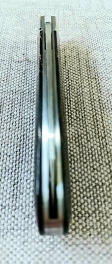 Mike Moran Straight Spear Jack..Smooth Black Buffalo Horn..Cpm154..3 7/8"..integral fluted bolsters 
