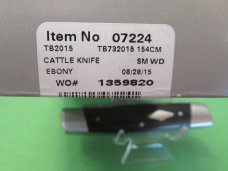 Case XX 2015 Tony Bose Ebony Cattle Knife Pattern # TB732015  154CM
