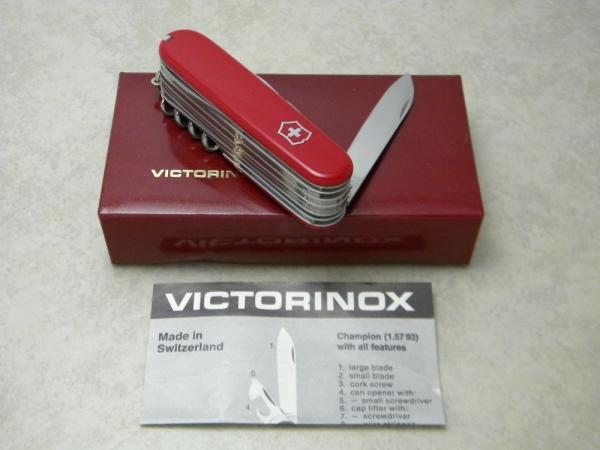 Victorinox Switzerland Stainless Rostfrei Red Champion Officier Suisse Swiss Army Knife - NIB