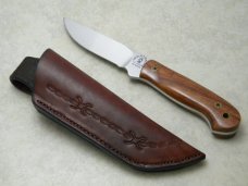 Custom Wolftrack TL Davis Alaska Wood Drop Point Hunter Fixed Blade Sheath Knife