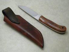 *Custom* Wolftrack TL Davis Alaska Wood Drop Point Hunter Fixed Blade Sheath Knife