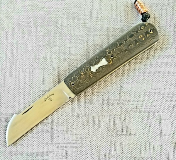 Vincenzo Balistreri Fools Gold Harpoon..4" closed..440C...lanyard pin..bead..filework..coa/slip 