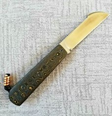 Vincenzo Balistreri Fools Gold Harpoon..4" closed..440C...lanyard pin..bead..filework..coa/slip 