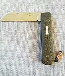 Vincenzo Balistreri Fools Gold Harpoon..4" closed..440C...lanyard pin..bead..filework..coa/slip 