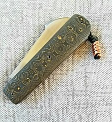 Vincenzo Balistreri Fools Gold Harpoon..4" closed..440C...lanyard pin..bead..filework..coa/slip 