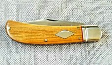 K'roo Custom Lanny clip,3.75"..Rwl34...Kingwood.. fluted  bolsters..filework..red G10 liners/spacers
