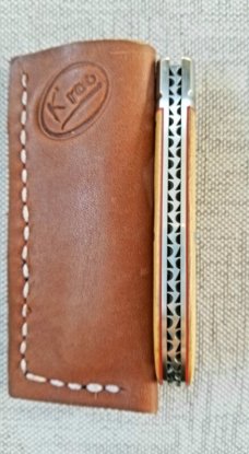 K'roo Custom Lanny clip,3.75"..Rwl34...Kingwood.. fluted  bolsters..filework..red G10 liners/spacers