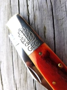 Great Eastern Cutlery 86 Rust Orange Natural Bone 861121 Barlow Knife GEC STAINLESS