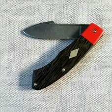 Sacred Bear/Tory Utt Custom Chronos Knife,Stone Washed CPM-154,Black Bog Oak and red G-10, 4"