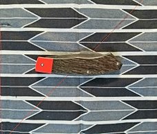 Sacred Bear/Tory Utt Custom Chronos Knife,Stone Washed CPM-154,Black Bog Oak and red G-10, 4"