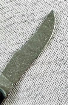 Sacred Bear/Tory Utt Custom Trapper, Norris Stainless Damascus.. Lava Flow Fat Carbon.G-10, 3,75"