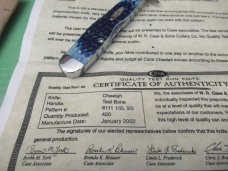 Case XX 2002 Quality Test Run Teal Bone Cheetah 1 of 420 Made Pattern # 6111 1/2L