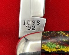  WINCHESTER 1036 1-Blade Texas Toothpick Folding Pocket Knife Christmas Tree Scales Mint Condition
