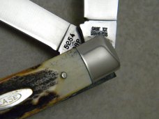Case XX Stainless USA 5254 Stag 1978 Red Scroll Trapper Knife 
