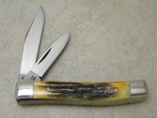 Case XX Stainless USA 52032 Red Scroll 1978 Stag Jack Knife 