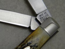 Case XX Stainless USA 52032 Red Scroll 1978 Stag Jack Knife 