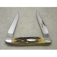 Case XX Stainless USA GEN STAG Red Scroll 1978 Stag Muskrat Knife