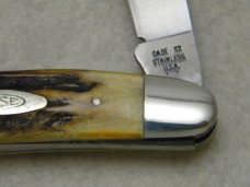Case XX Stainless USA GEN STAG Red Scroll 1978 Stag Muskrat Knife 
