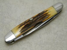 Case XX Stainless USA GEN STAG Red Scroll 1978 Stag Muskrat Knife 